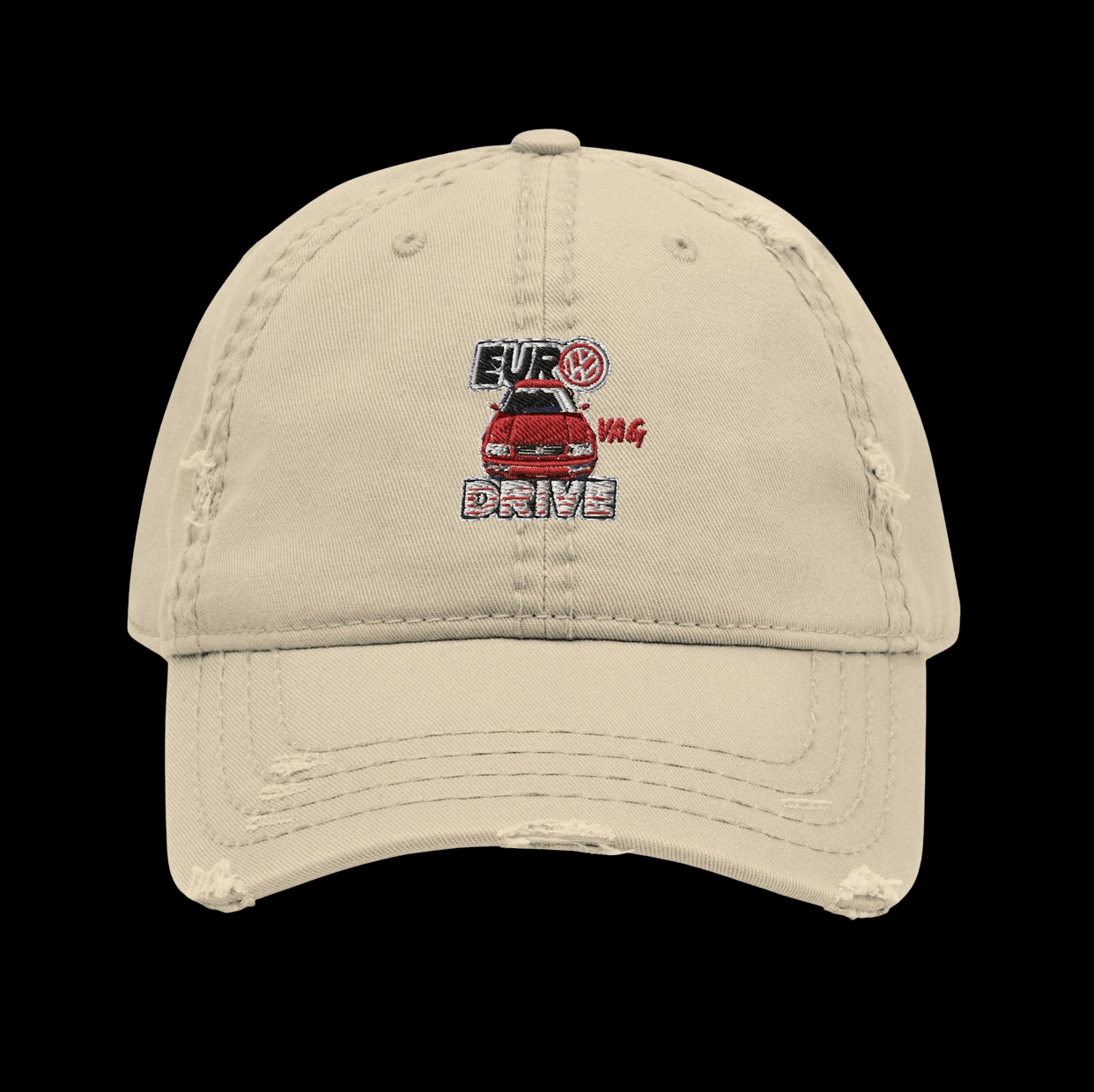 Distressed Dad Hat - EURO DRIVE LLC