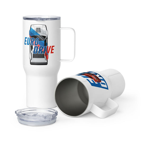 M// Travel mug with a handle - EURO DRIVE LLC